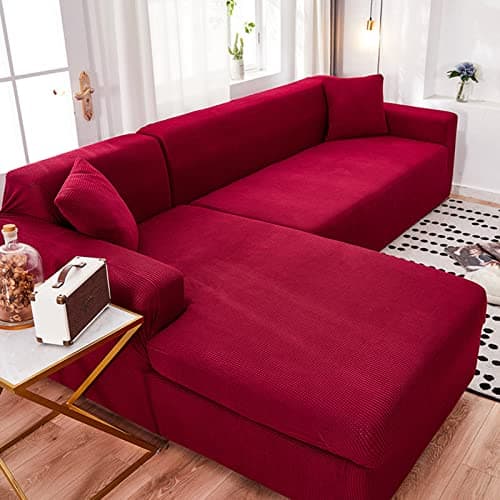 IMYOGI L-Shaped Sofa Cover - 2pcs Stretch Slipcover for Seater + 2 Seater Living Room — L