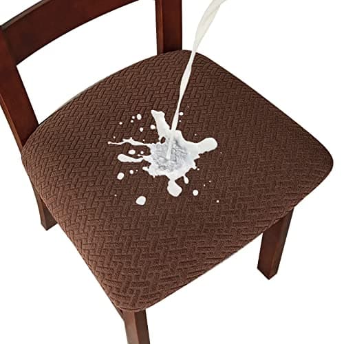 Genina Taupe Dining Room Chair Slipcovers (4 Pcs) — Waterproof-chocolate