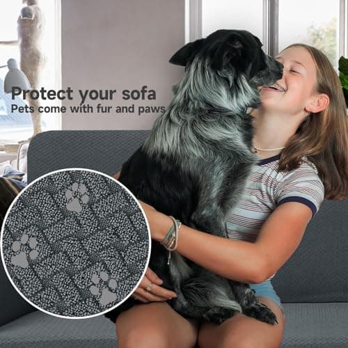 JIVINER Stretch Couch Cover, Dark Gray, 71"-91", 3 Cushion Sofa, Pet Friendly