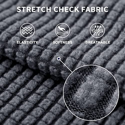 SubrTEX 5 Piece Stretch Loveseat Slipcover, Gray