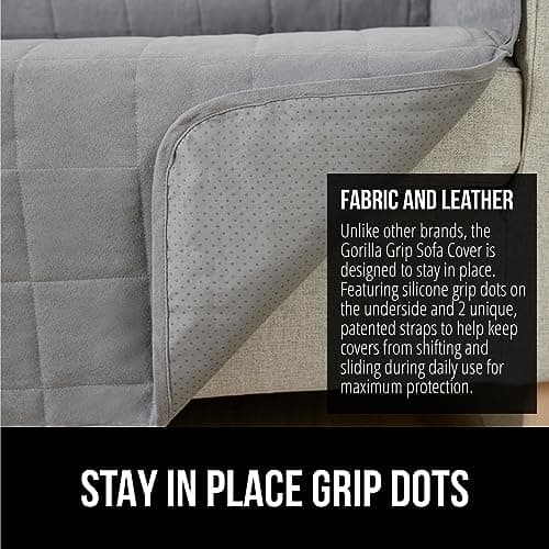 Gorilla Grip 50" Waterproof Slip-Resistant Loveseat Cover, Gray