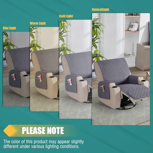 Ruaozz Waterproof Dark Grey Recliner Chair Covers for Home Use
| Ruaozz Dark Grey Waterproof Recliner Chair Cover for Living Room
| Ruaozz Upgrade Dark Grey Waterproof Recliner Chair Cover for Comfort