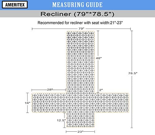 Ameritex Waterproof Nonslip Recliner Cover for Pets and Kids (Chocolate, 23")