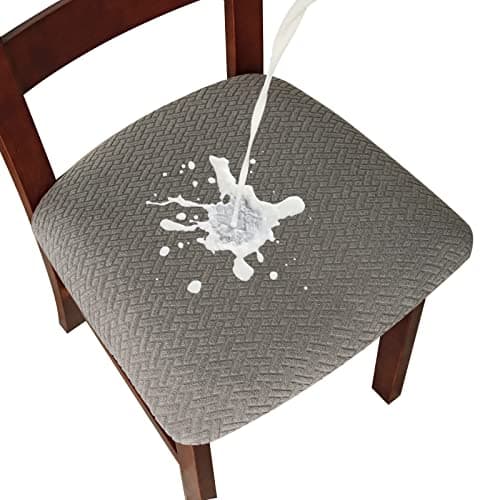 Genina Taupe Dining Room Chair Slipcovers (4 Pcs) — Waterproof-grey