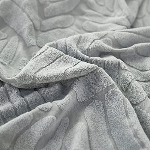 Wear-Resistant L Shape Sectional Couch Cover, Pet Protector for Cats and Dogs (Weave White, Large) — B-leaves Light Grey