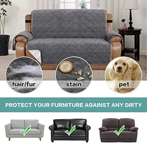 Turquoize Velvet Recliner Cover for 2 Cushion Couch (54", Gray)