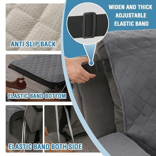 H.VERSAILTEX 100% Waterproof Recliner Cover, Rocket Gray