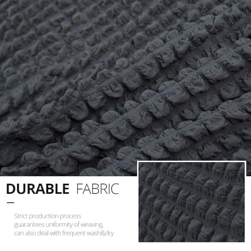 Country Style Dark Grey Sofa Slipcover for 3 Cushion Couch Durable Washable Fit Universal