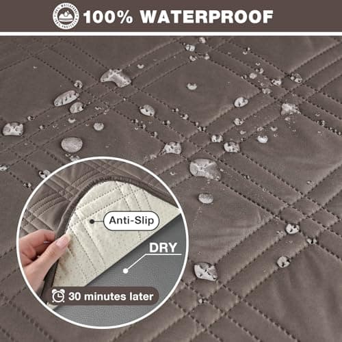 Waterproof Loveseat Recliner Cover for Pets and Kids - Gray (2 Seater) — Taupe