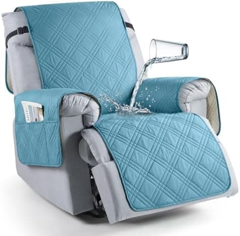 TAOCOCO 100% Waterproof Non Slip Covers for Recliner Chair with Pocket  
Best Non Slip Covers for Recliner Chairs with Pockets for Kids and Pets (2|6")  
Washable 100% Waterproof Recliner Chair Protector for Kids and Pets, OEKO-TEX Certified (2|6", C
