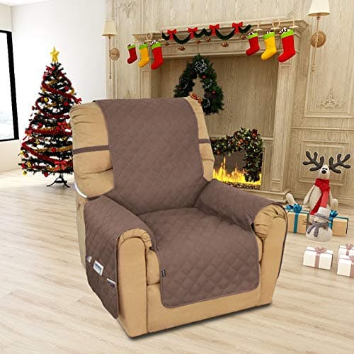 Waterproof Recliner Chair Cover, Brown, Non-Slip Fabric for Living Room Sofas (Easy-Going, Pet and Kid Friendly)