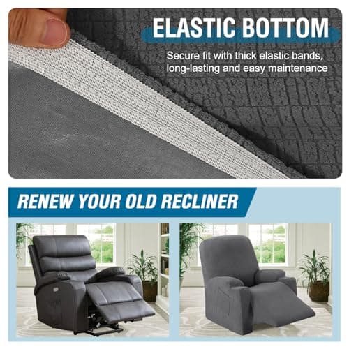 H.VERSAILTEX Waterproof Recliner Chair Cover, Gray