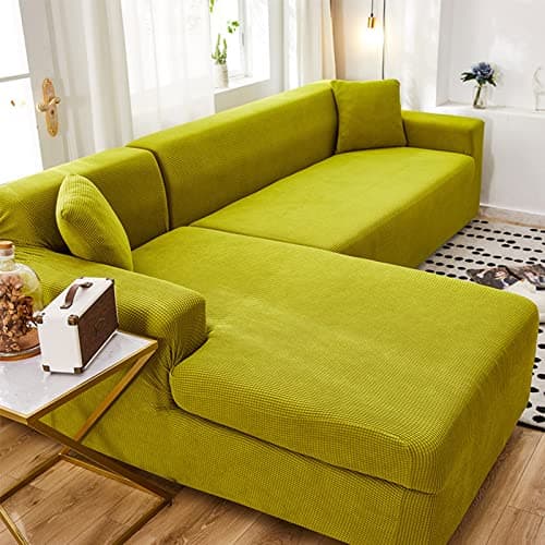 IMYOGI L-Shaped Sofa Cover - 2pcs Stretch Slipcover for Seater + 2 Seater Living Room — E