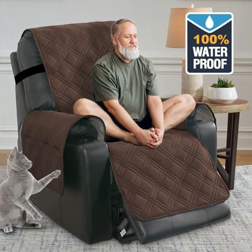 H.VERSAILTEX 100% Waterproof Recliner Chair Cover Brown/Beige