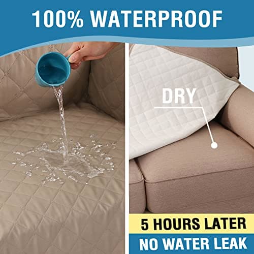 H.VERSAILTEX 100% Waterproof Couch Cover for Loveseat (French Oak)