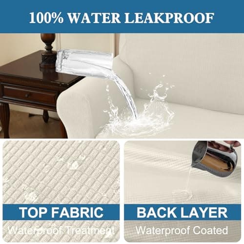Waterproof Couch Cover for Pets, Dual Layer TPU Protector (Sofa, Beige)
