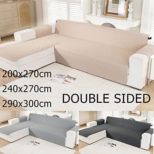 Waterproof L-Shaped Couch Cover for Dogs and Kids