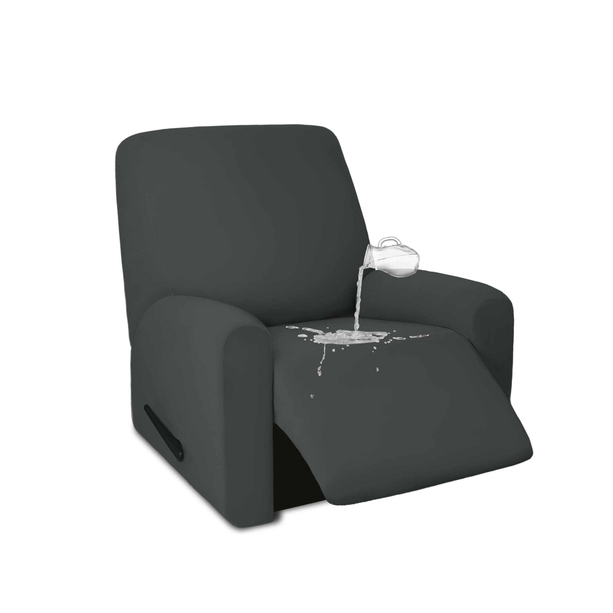 PureFit Dual Waterproof Recliner Cover - Stretch Non-Slip Fleece, Dark Gray