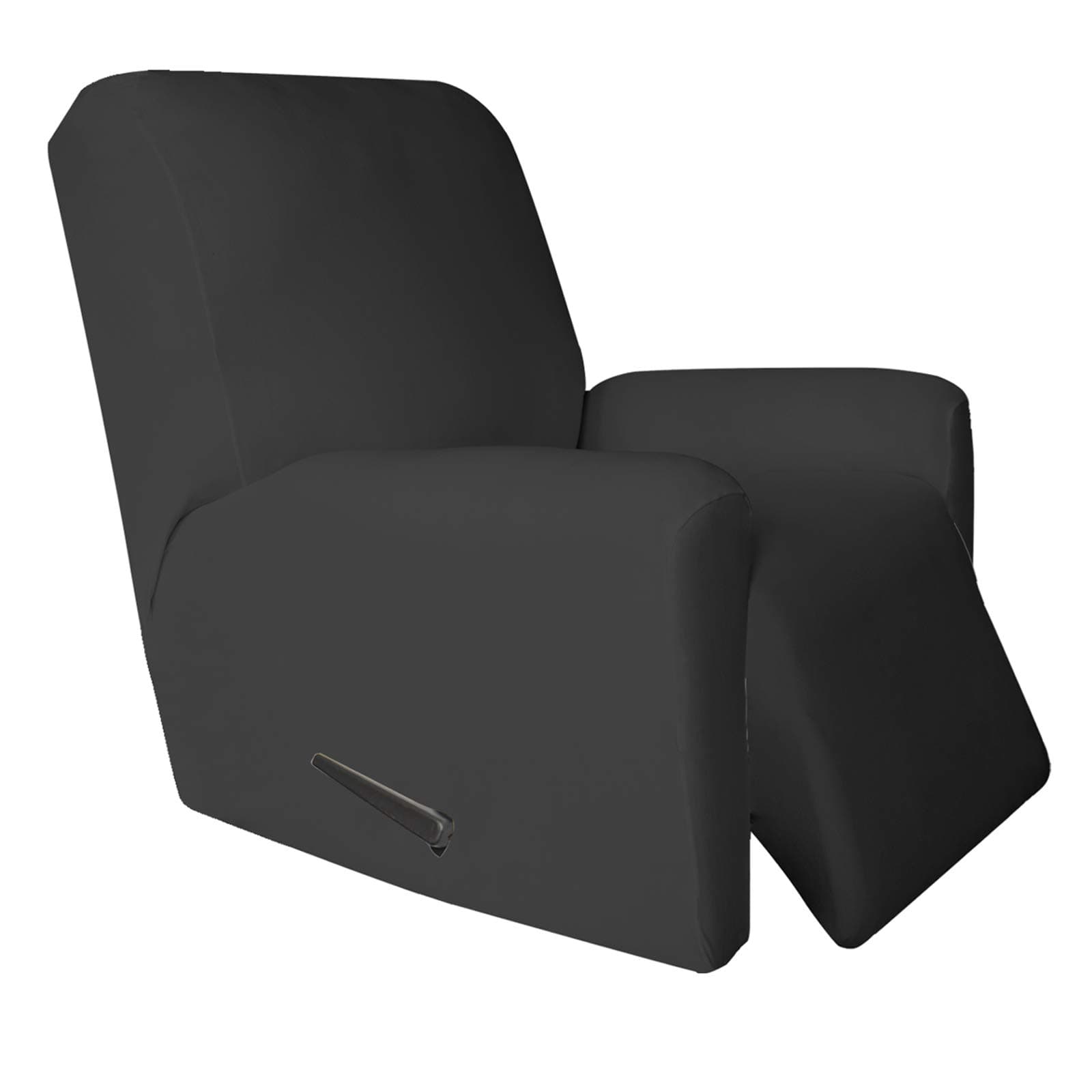 Dark Gray Microfiber Recliner Slipcover - Spandex Elastic Bottom, Washable Protection for Sofas