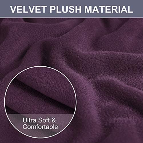 uxcell Velvet Plush Stretch Sofa Cover, Thicker Couch Slipcover, 1-4 Cushions, Winter Covers, Purple X-Large