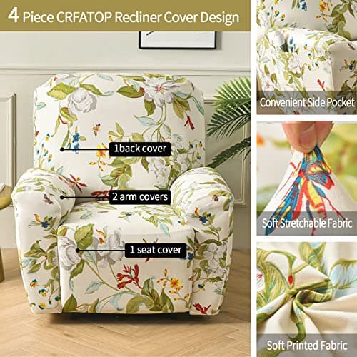 CRFATOP Recliner Chair Slipcovers with Pockets 1 Seat Recliner Cover 4-Pieces Fallon Collection Slipcover Lazy Boy Chair Cover for Recliner with Elastic Bottom,08

Recliner Chair Slipcovers with Pockets 1 Seat Recliner Cover 4-Pieces Fallon Collectio