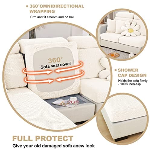 ShowyLive 2024 Wear-Resistant Universal Sofa Back Cover, Weave White
