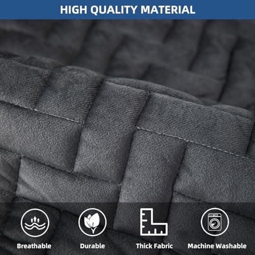 Dark Gray Eismodra Recliner Chair Cover, Washable & Stays in Place