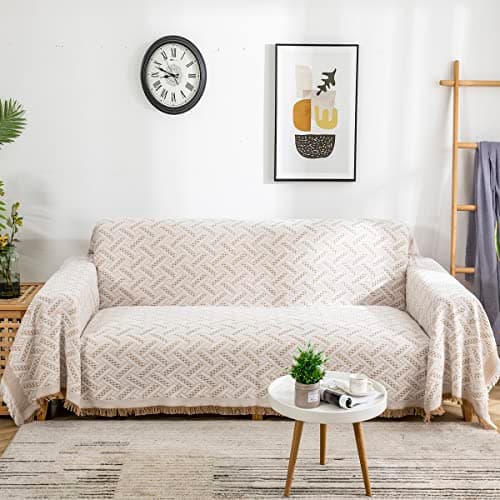 AIVIA Loveseat Cover Sheet Blanket for 2 Seater Couches with Armrest