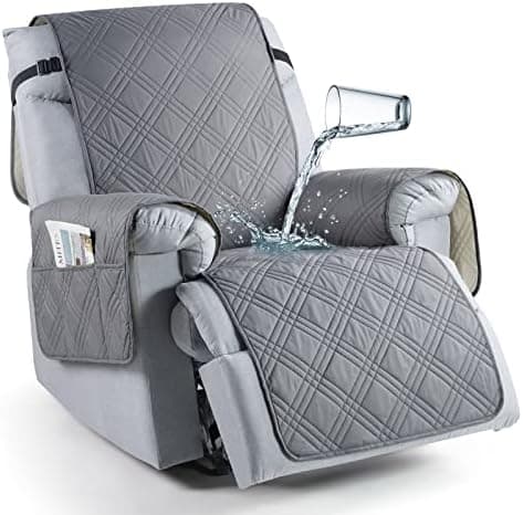 TAOCOCO 100% Waterproof Non Slip Covers for Recliner Chair with Pocket  
Best Non Slip Covers for Recliner Chairs with Pockets for Kids and Pets (2|6")  
Washable 100% Waterproof Recliner Chair Protector for Kids and Pets, OEKO-TEX Certified (2|6", C