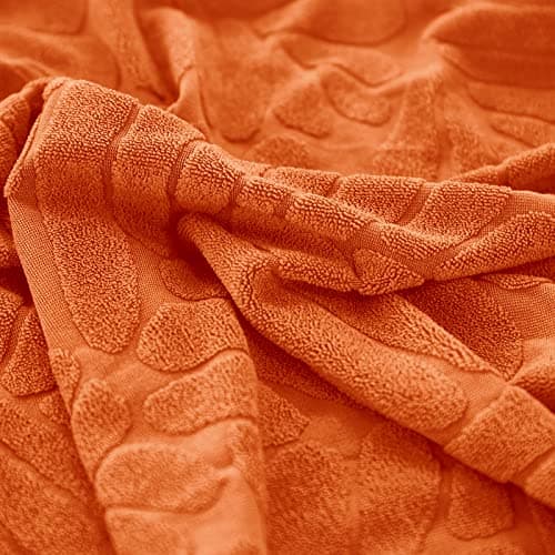 Jonuiony Wear-Resistant L-Shape Sectional Couch Slipcover (Dark Grey, Large) — Leaves Orange