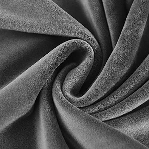 HFCNMY Stretch Velvet Recliner Cover, 4 Pieces, Thick, Elastic Bottom, Black — Dark Gray