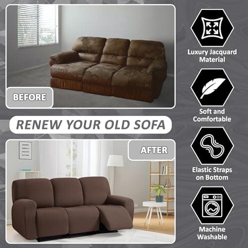 ULTICOR Chocolate 3 Seater Recliner Sofa Slipcovers