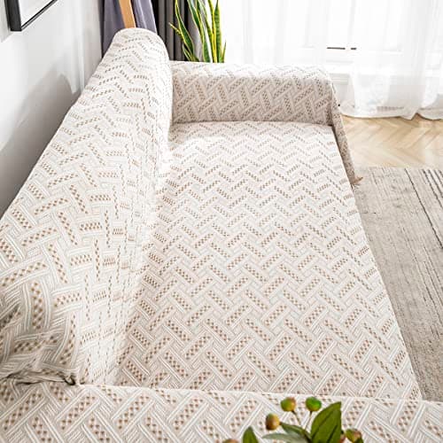 AIVIA Loveseat Cover Sheet Blanket for 2 Seater Couches with Armrest