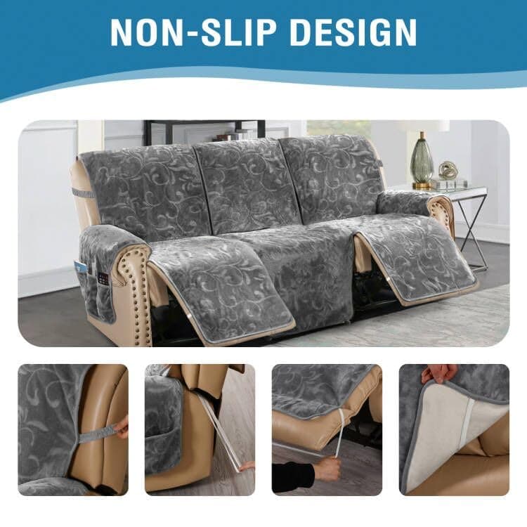 H.VERSAILTEX 100% Waterproof Recliner Sofa Cover (3 Seater, Grey)