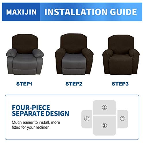 MAXIJIN XL Dark Coffee Oversized Recliner Covers