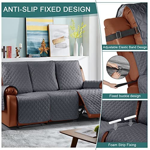 Ruaozz Waterproof Recliner Covers for Dusty Grey