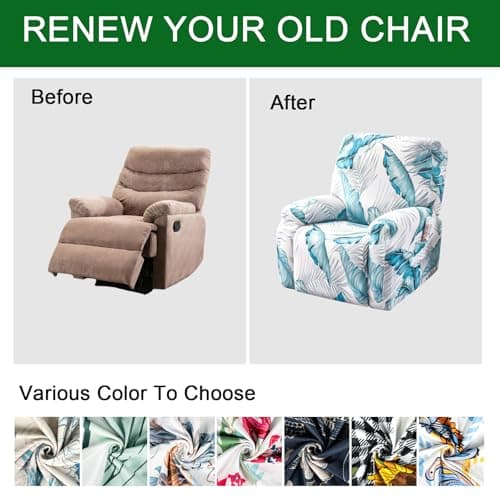 FUANGUI 4-Piece Lazyboy Recliner Cover with Storage Pockets