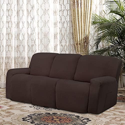 Chocolate Easy-Going Microfiber Stretch Sectional Recliner Sofa Slipcover