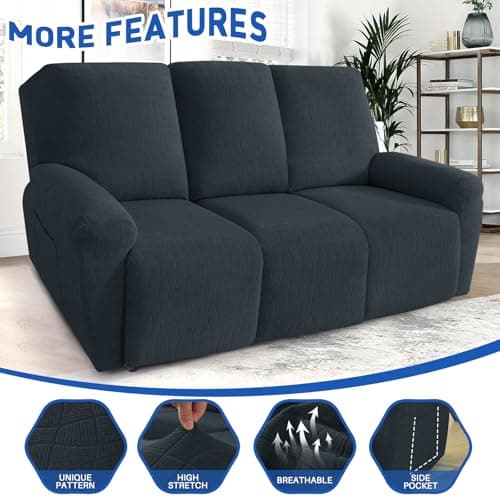 MAXIJIN Waterproof Recliner Couch Cover, Dark Gray
