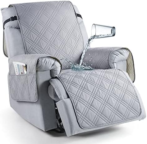 TAOCOCO 100% Waterproof Non Slip Covers for Recliner Chair with Pocket  
Best Non Slip Covers for Recliner Chairs with Pockets for Kids and Pets (2|6")  
Washable 100% Waterproof Recliner Chair Protector for Kids and Pets, OEKO-TEX Certified (2|6", C
