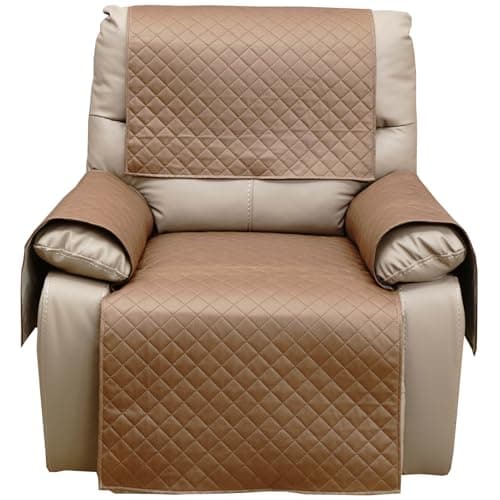 Eismodra Dark Gray Non-Slip Recliner Cover 23"x39" — Light Brown