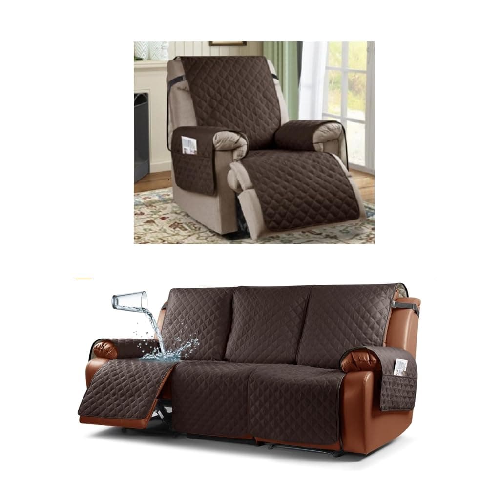 Waterproof Recliner Covers - Chocolate