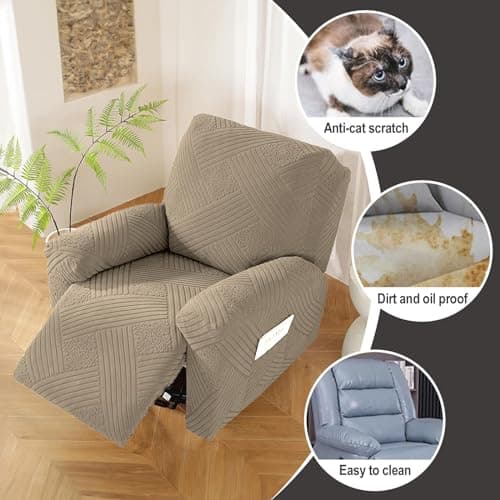 Northern Brothers Stretch Recliner Covers for Lazy Boy Chairs - Washable & OEKO-TEX Khaki
| Northern Brothers Recliner Covers Stay in Place & Protect Furniture for Dog and Kids - Lazy Boy OEKO-TEX Khaki
| Northern Brothers OEKO-TEX Khaki Stretch Rec