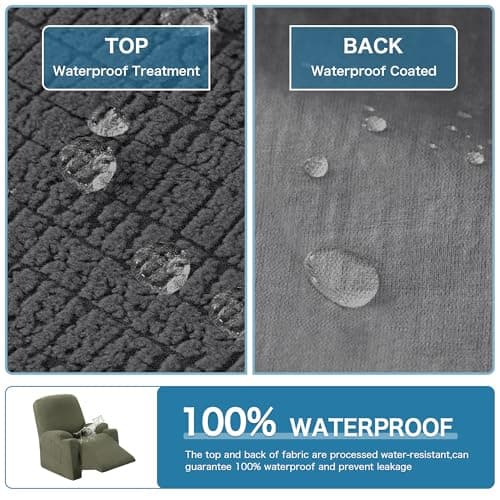 H.VERSAILTEX Waterproof Recliner Chair Cover, Gray