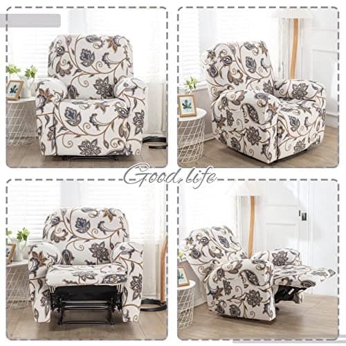 Fallon Collection Stretch Recliner Cover 4pcs Elastic Bottom Slipcovers