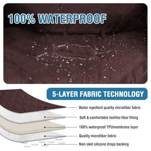 H.VERSAILTEX Waterproof Recliner Sofa Cover, Chocolate, for 3 Seat Recliner Couch
