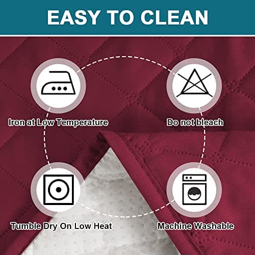 Burgundy 100% Waterproof Couch Cover for 3 Cushion Sofa (Sofa 70") Pet Friendly