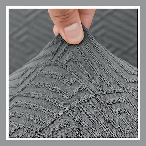 XINEAGE Dark Gray Stretch Jacquard Recliner Chair Covers (4 Pieces) — Light Gray
