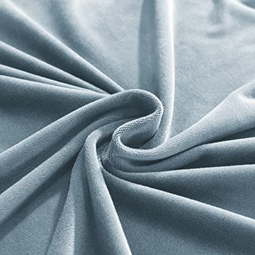Wear-Resistant Stretch Velvet L-Shaped Sofa Cover for Left/Right Sectionals (Camel, Single Seat) — Light Blue