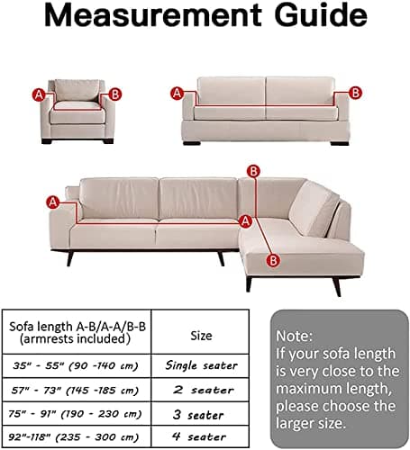 IMYOGI L-Shaped Sofa Cover - 2pcs Stretch Slipcover for Seater + 2 Seater Living Room